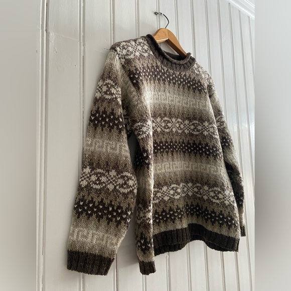 VINTAGE CASUAL CONNECTION Crewneck wool blend nordic fair isle sweater medium - Picture 10 of 15